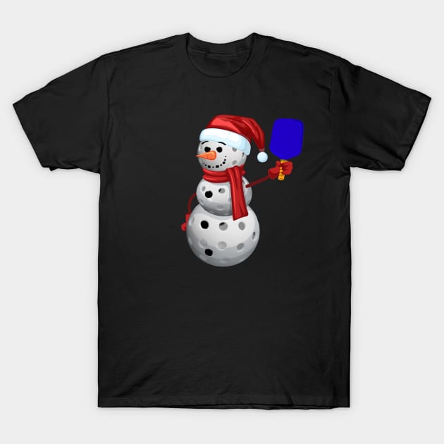 Pickleball Snowman T-Shirt by Soul Searchlight